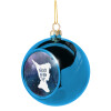 Blue Christmas tree ball ornament 8cm