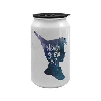 Never Grow UP, Κούπα ταξιδιού μεταλλική με καπάκι (tin-can) 500ml