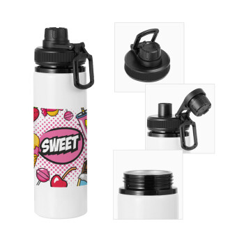 SWEET, Metal water bottle with safety cap, aluminum 850ml