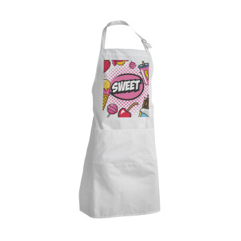 SWEET, Adult Chef Apron (with sliders and 2 pockets)