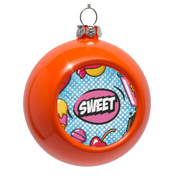 SWEET, Orange Christmas tree ornament bauble 8cm