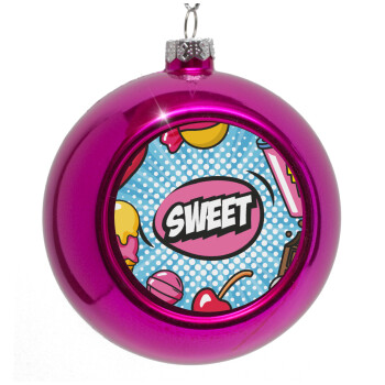 SWEET, Purple Christmas tree ornament bauble 8cm