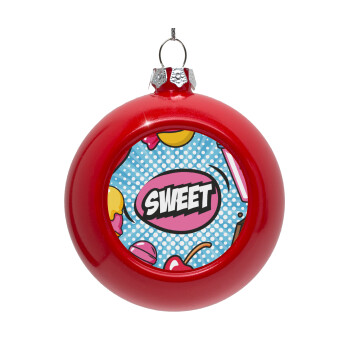 SWEET, Red Christmas tree ornament bauble 8cm