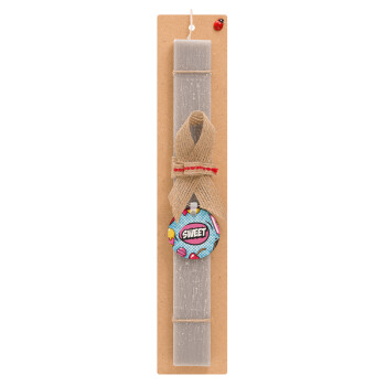 SWEET, Easter Set, wooden keychain & scented Easter candle flat (30cm) (GRAY)