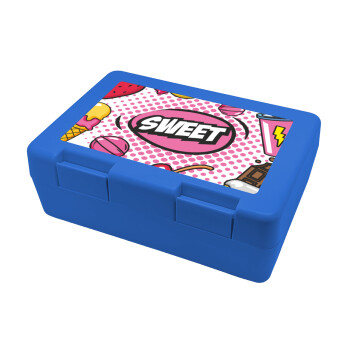 SWEET, Παιδικό δοχείο κολατσιού ΜΠΛΕ 185x128x65mm (BPA free πλαστικό)