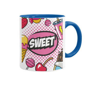 SWEET, Mug colored blue, ceramic, 330ml