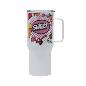 SWEET, Mega Stainless steel Tumbler with lid, double wall 750L