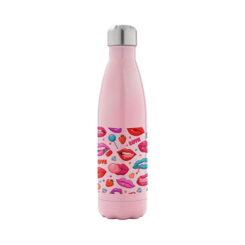 LIPS, Metal mug thermos Pink Iridiscent (Stainless steel), double wall, 500ml