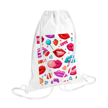 LIPS, Backpack pouch GYMBAG white (28x40cm)