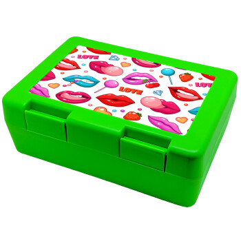 LIPS, Children's cookie container GREEN 185x128x65mm (BPA free plastic)
