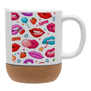 LIPS, Ceramic coffee mug Cork (MAT), 330ml (1pcs)