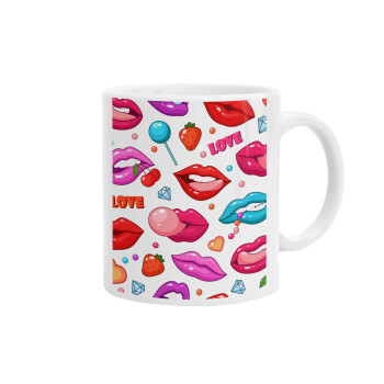 LIPS, Ceramic coffee mug, 330ml (1pcs)