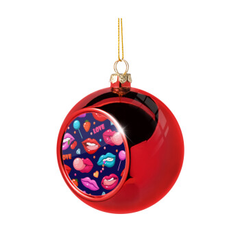 LIPS, Christmas tree ball Red 8cm