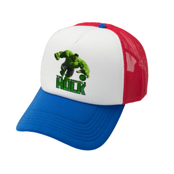 Hulk, Καπέλο Ενηλίκων Soft Trucker με Δίχτυ Red/Blue/White (POLYESTER, ΕΝΗΛΙΚΩΝ, UNISEX, ONE SIZE)