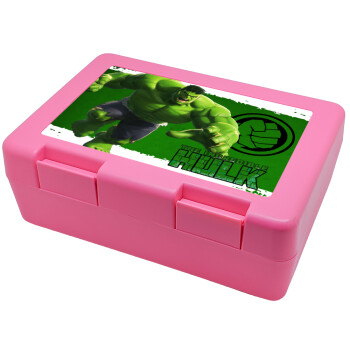 Hulk, Children's cookie container PINK 185x128x65mm (BPA free plastic)