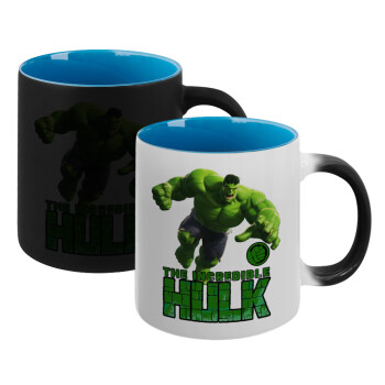 Hulk, Κούπα Μαγική εσωτερικό μπλε, κεραμική 330ml που αλλάζει χρώμα με το ζεστό ρόφημα (1 τεμάχιο)