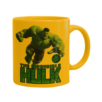 Hulk, Ceramic coffee mug yellow, 330ml (1pcs)
