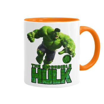 Hulk, Κούπα χρωματιστή πορτοκαλί, κεραμική, 330ml