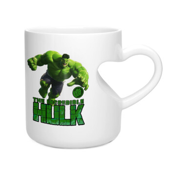 Hulk, Κούπα καρδιά λευκή, κεραμική, 330ml