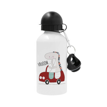 Βρουμ βρουμ, Metal water bottle, White, aluminum 500ml