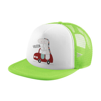 Βρουμ βρουμ, Adult Soft Trucker Hat with Mesh GREEN/WHITE (POLYESTER, ADULT, ONE SIZE)