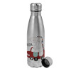 Metallic water bottle, stainless steel, 750ml