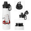 Metal water bottle with safety cap, aluminum 850ml