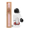 Easter Set, metallic aluminum bottle (500ml) & aromatic flat Easter candle (30cm) (PINK)