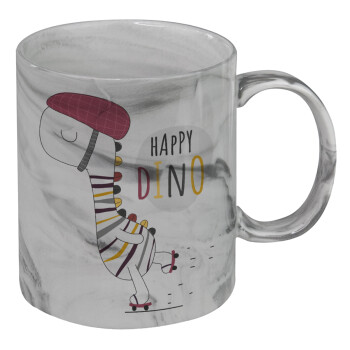 Happy Dino, Mug ceramic marble style, 330ml