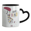 Mug heart black handle, ceramic, 330ml