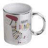 Mug ceramic, silver mirror, 330ml