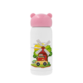 Toy car, Pink stainless steel thermal flask, 320ml