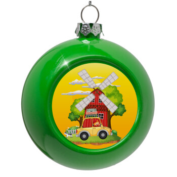 Toy car, Green Christmas tree ornament bauble 8cm