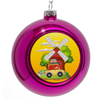 Toy car, Purple Christmas tree ornament bauble 8cm