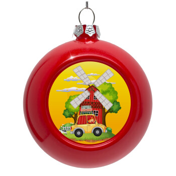 Toy car, Red Christmas tree ornament bauble 8cm