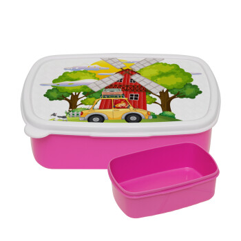 Toy car, ΡΟΖ παιδικό δοχείο φαγητού (lunchbox) πλαστικό (BPA-FREE) Lunch Βox M18 x Π13 x Υ6cm