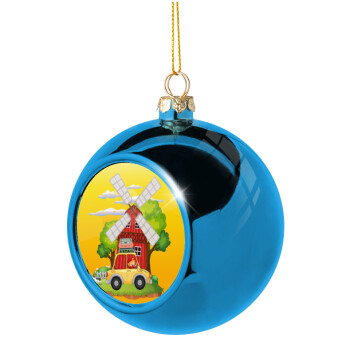 Toy car, Blue Christmas tree ball ornament 8cm