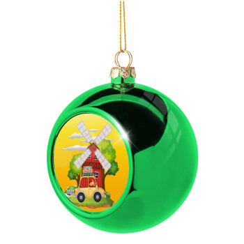 Toy car, Green Christmas tree ornament ball 8cm