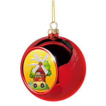 Toy car, Christmas tree ball Red 8cm