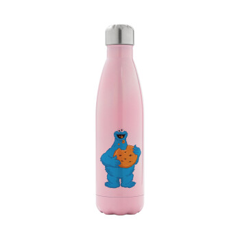 Cookie Monster, Metal mug thermos Pink Iridiscent (Stainless steel), double wall, 500ml