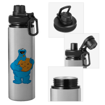 Cookie Monster, Metallic water bottle with safety cap, 850ml aluminum