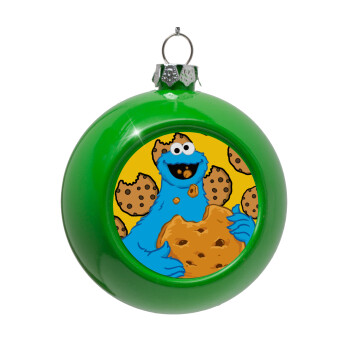 Cookie Monster, Green Christmas tree ornament bauble 8cm