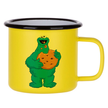 Cookie Monster, Metallic enamel MATT Yellow cup 360ml