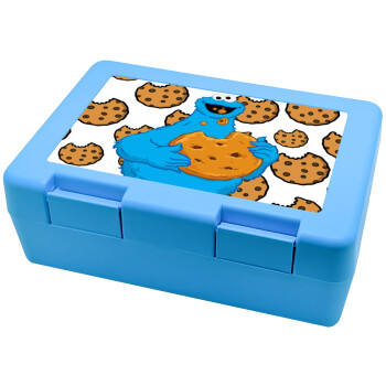 Cookie Monster, Παιδικό δοχείο κολατσιού ΓΑΛΑΖΙΟ 185x128x65mm (BPA free πλαστικό)