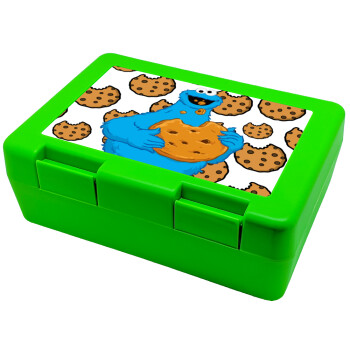 Cookie Monster, Children's cookie container GREEN 185x128x65mm (BPA free plastic)