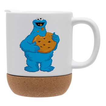 Cookie Monster, Κούπα, κεραμική με βάση φελού και καπάκι (ΜΑΤ), 330ml (1 τεμάχιο)