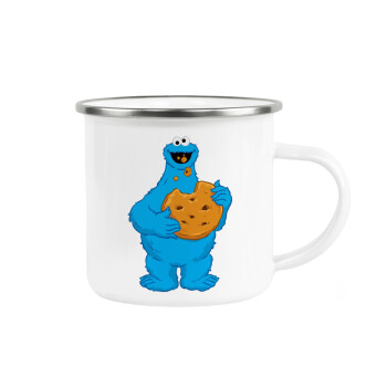 Cookie Monster, Κούπα Μεταλλική εμαγιέ λευκη 360ml