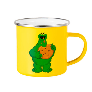 Cookie Monster, Yellow Enamel Metallic Cup 360ml