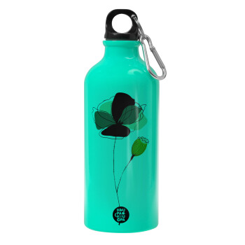 Red poppy flowers papaver, Water bottle 600ml