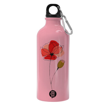 Red poppy flowers papaver, Water bottle 600ml